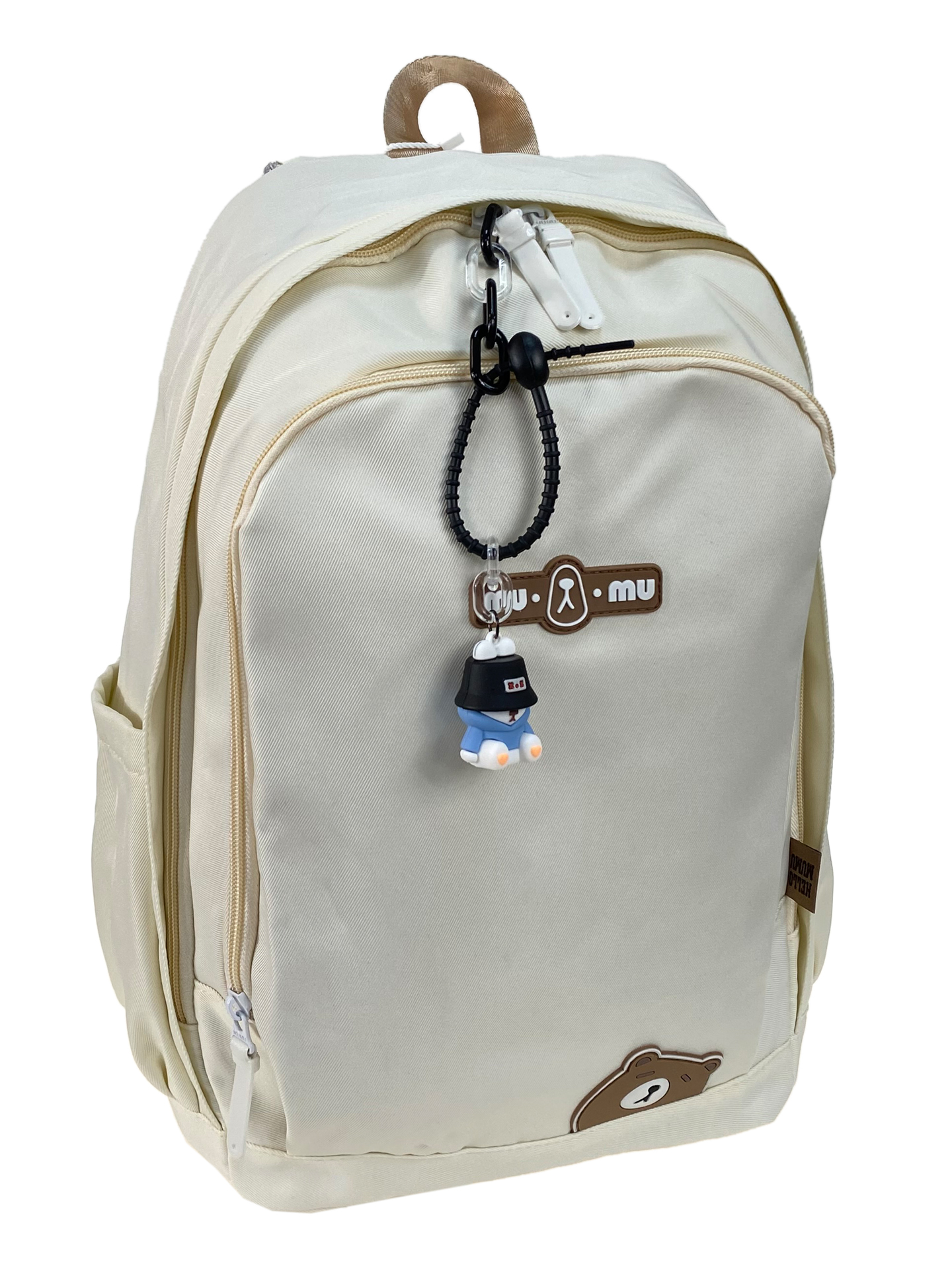 На фото 1 - Молодежный рюкзак из  водоотталкивающей ткани, цвет белый
