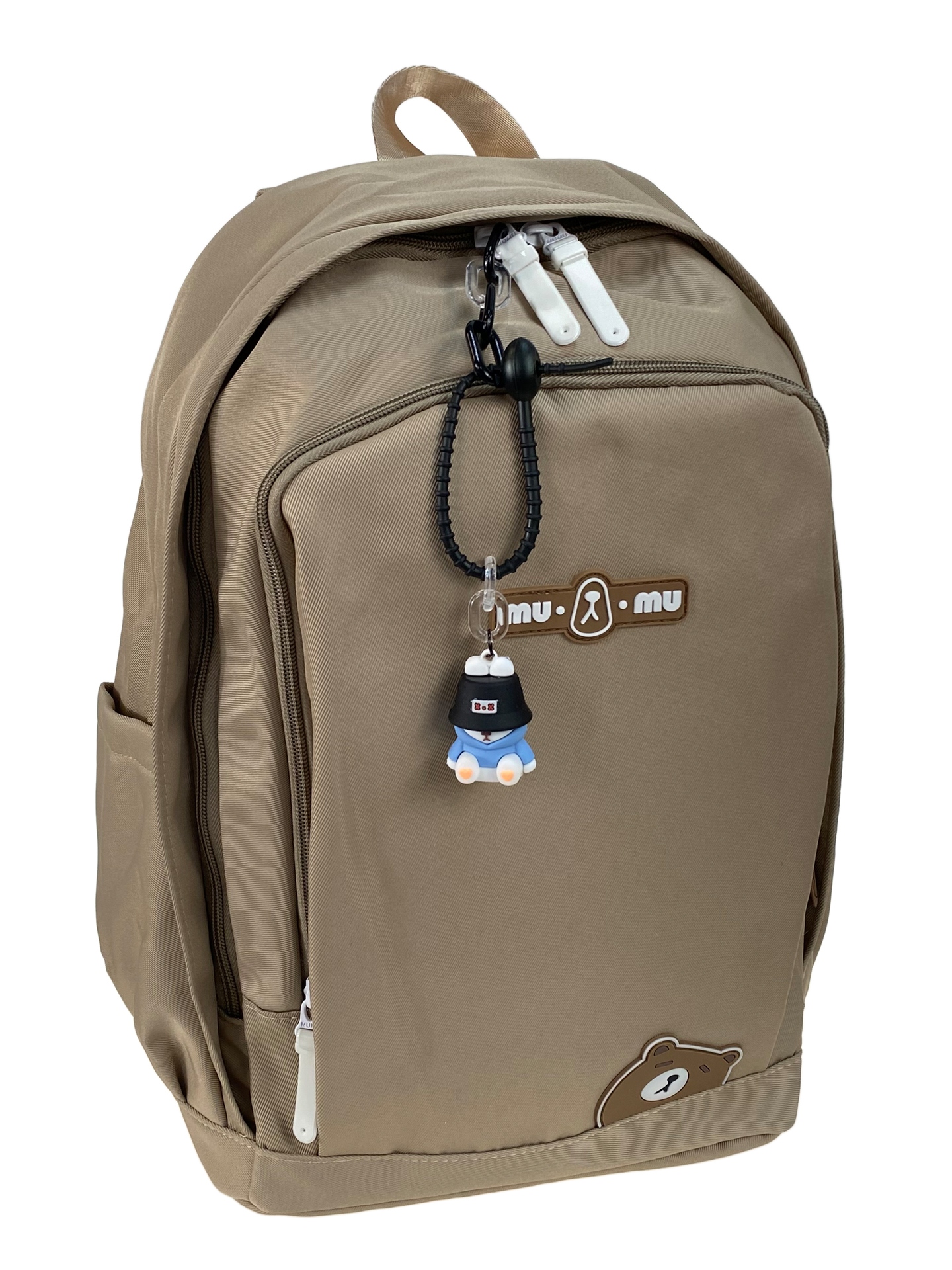 На фото 1 - Молодежный рюкзак из  водоотталкивающей ткани, цвет  коричневый