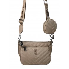 На фото 2 - Женская сумка из искусственной кожи 3 в 1, цвет бежевый