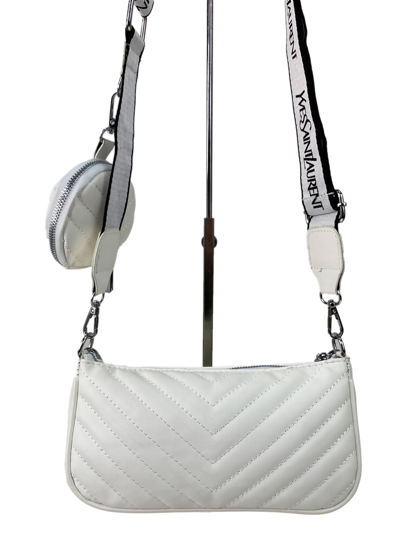 На фото 3 - Женская сумка из искусственной кожи 3 в 1, цвет белый