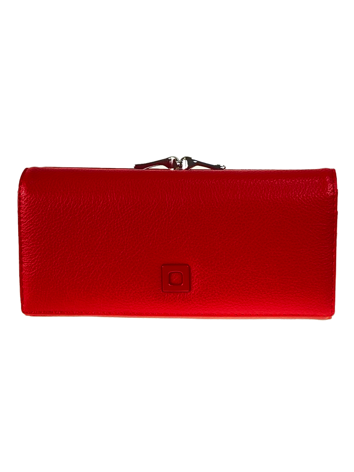 На фото 1 - Женское портмоне с фермуаром из искусственной кожи, цвет красный