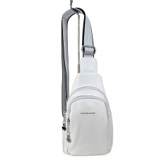 На фото 2 - Женская сумка сумка-слинг из искусственной кожи, цвет белый