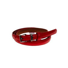 На фото 1 - Ремень женский из натуральной кожи, цвет красный