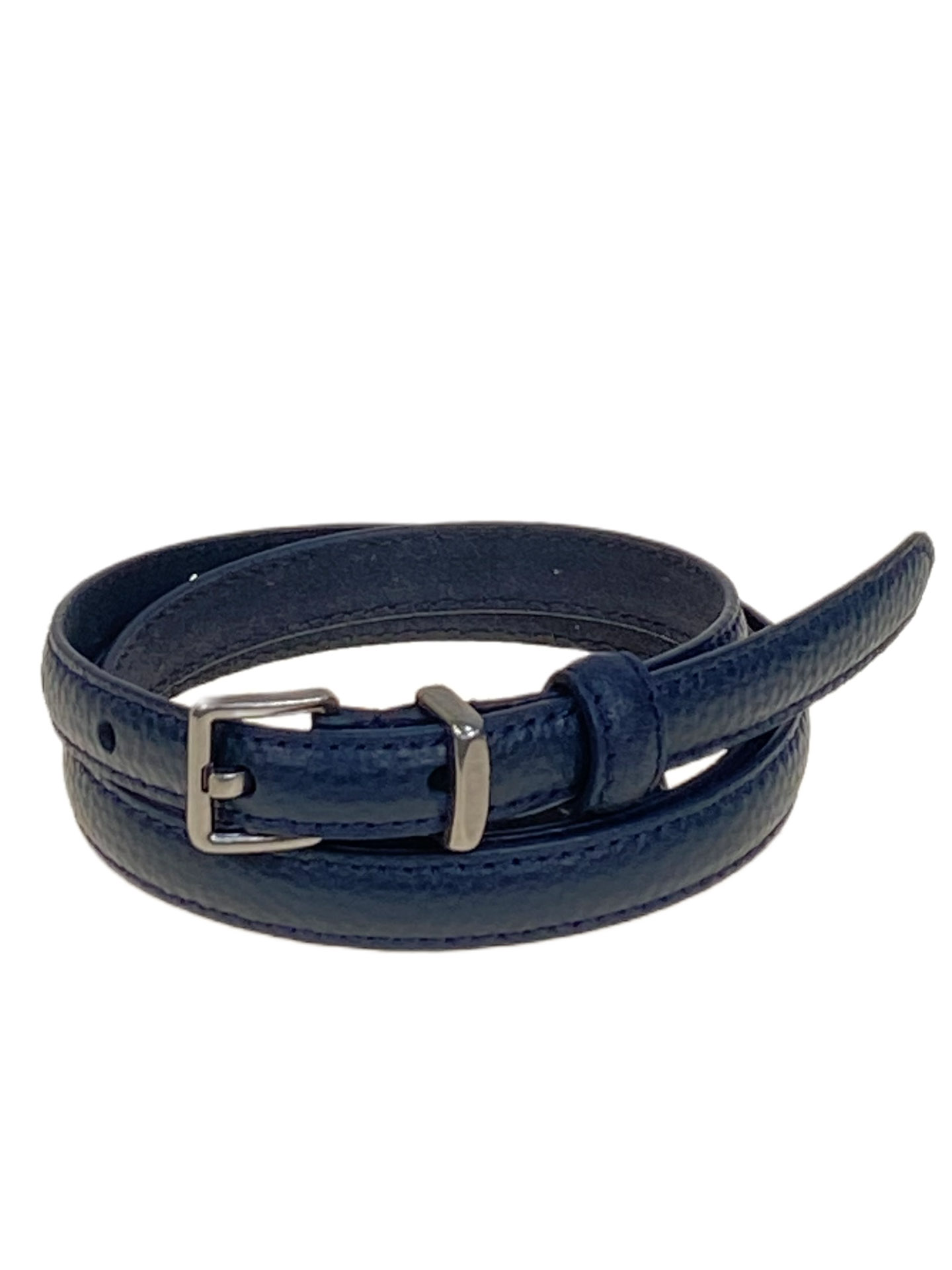 На фото 1 - Ремень женский из натуральной кожи, цвет синий
