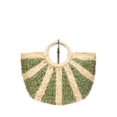 На фото 3 - Новинка: женская сумка плетеная из соломы с круглой ручкой, цвет зеленый