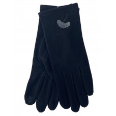 На фото 1 - Элегантные хлопоковые перчатки, цвет черный