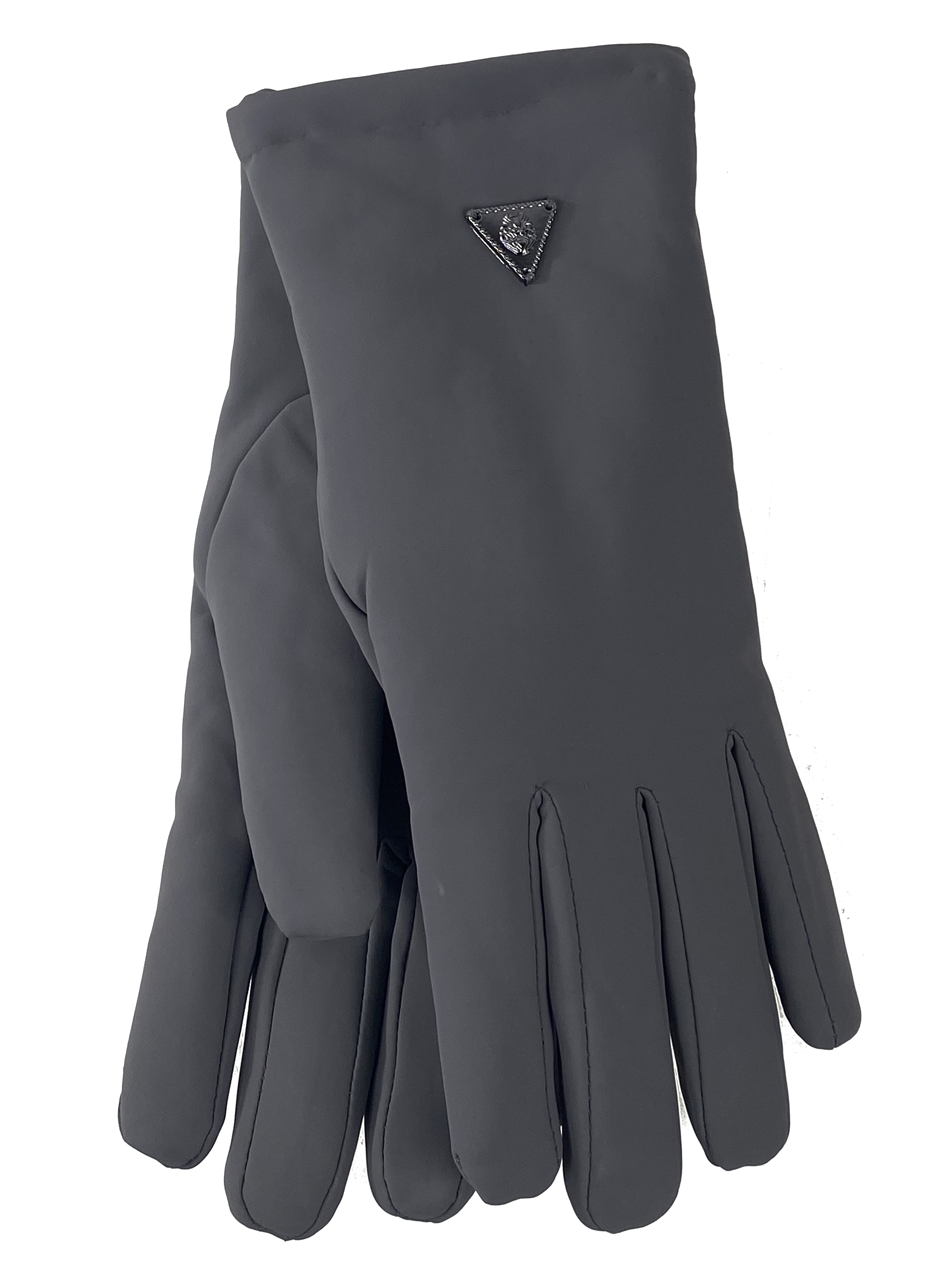 На фото 1 - Женские перчатки утепленные, цвет серый 