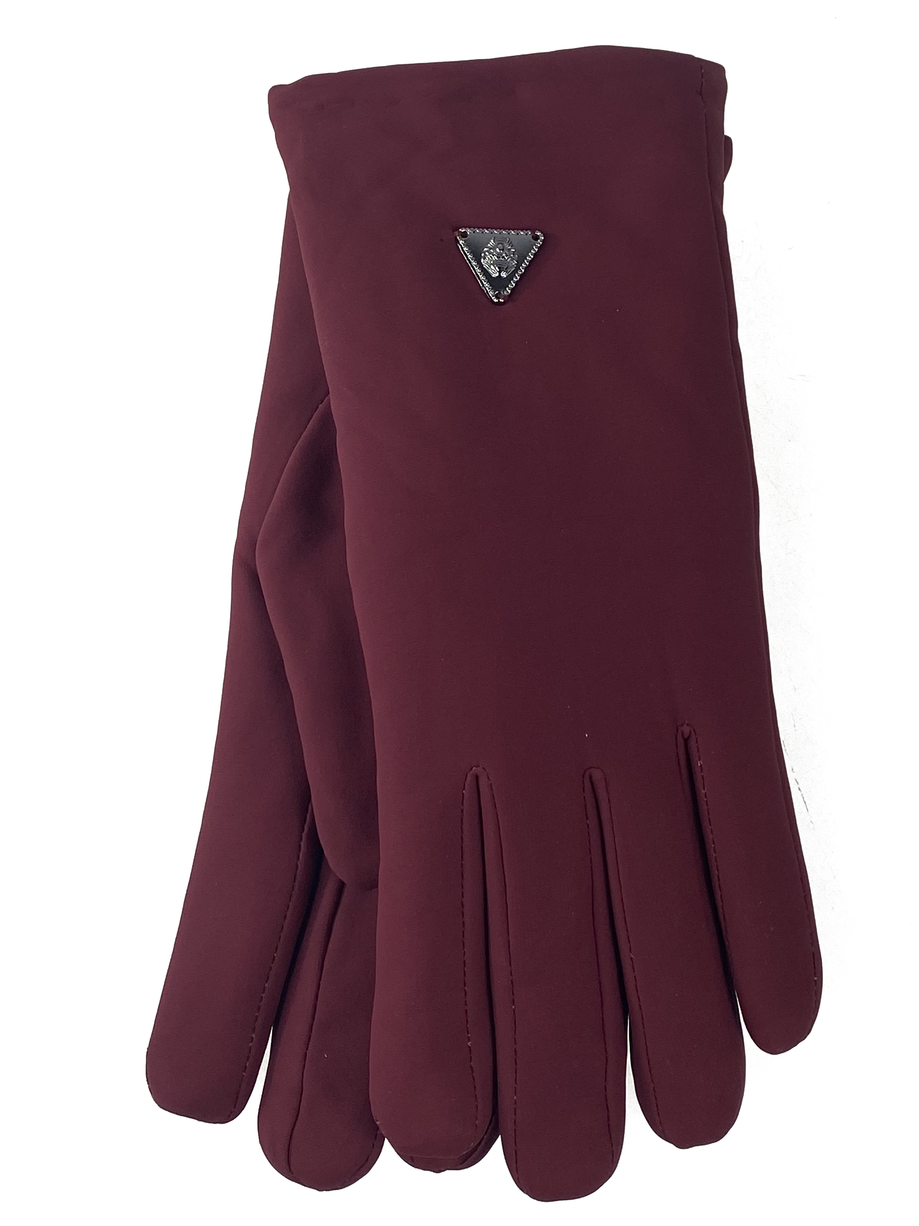 На фото 1 - Женские перчатки утепленные, цвет бордо