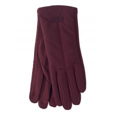 На фото 1 - Женские перчатки утепленные, цвет  бордо