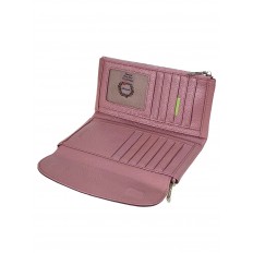На фото 2 - Женское портмоне из натуральной кожи, цвет розовый