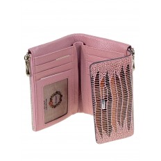 На фото 2 - Женское портмоне из натуральной кожи, цвет розовый