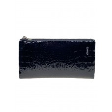 На фото 1 - Женское портмоне из натуральной кожи, цвет черный