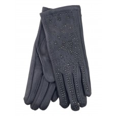 На фото 1 - Женские перчатки из велюра, цвет темно серый