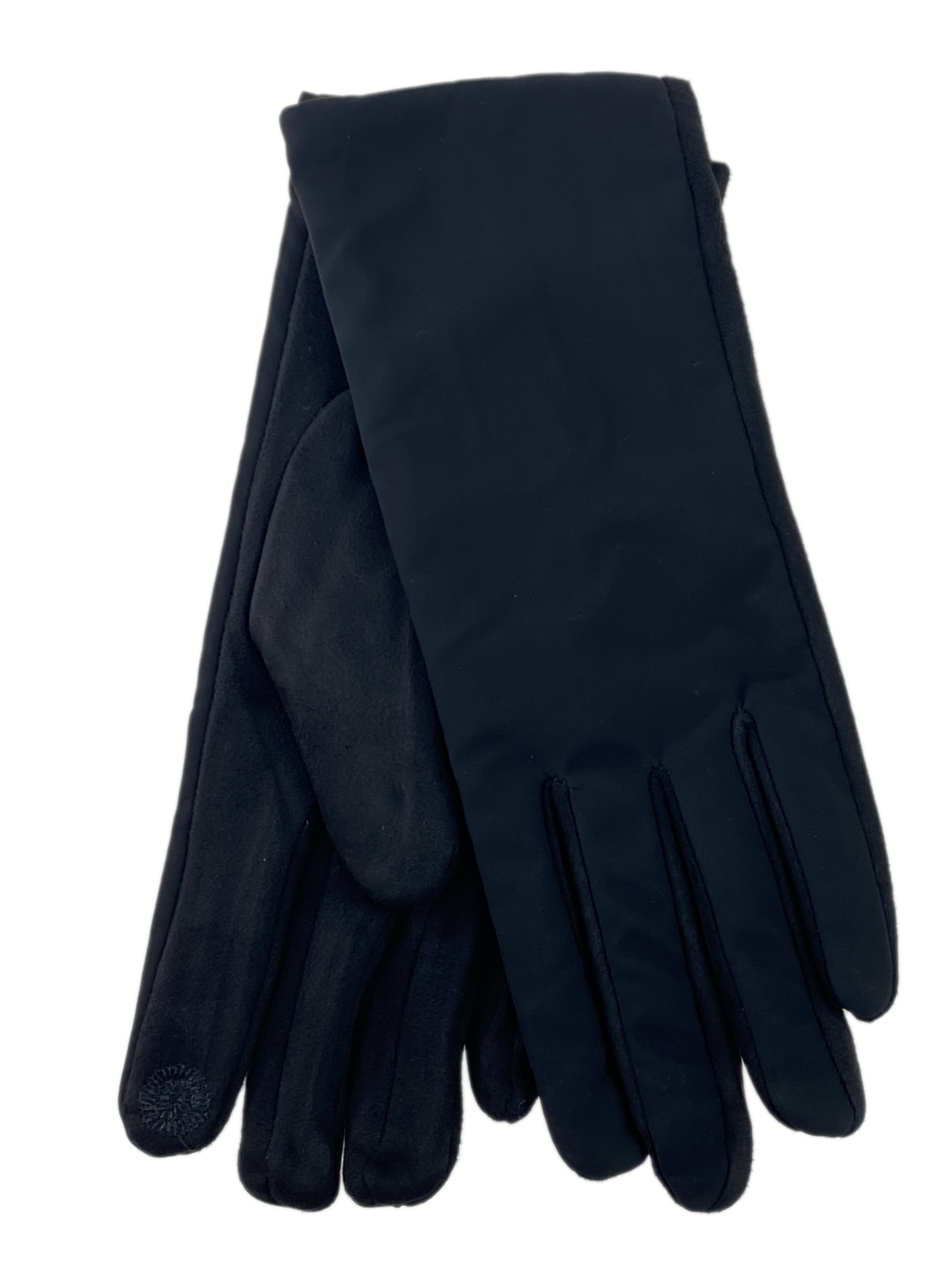 На фото 1 - Теплые женские перчатки, цвет черный