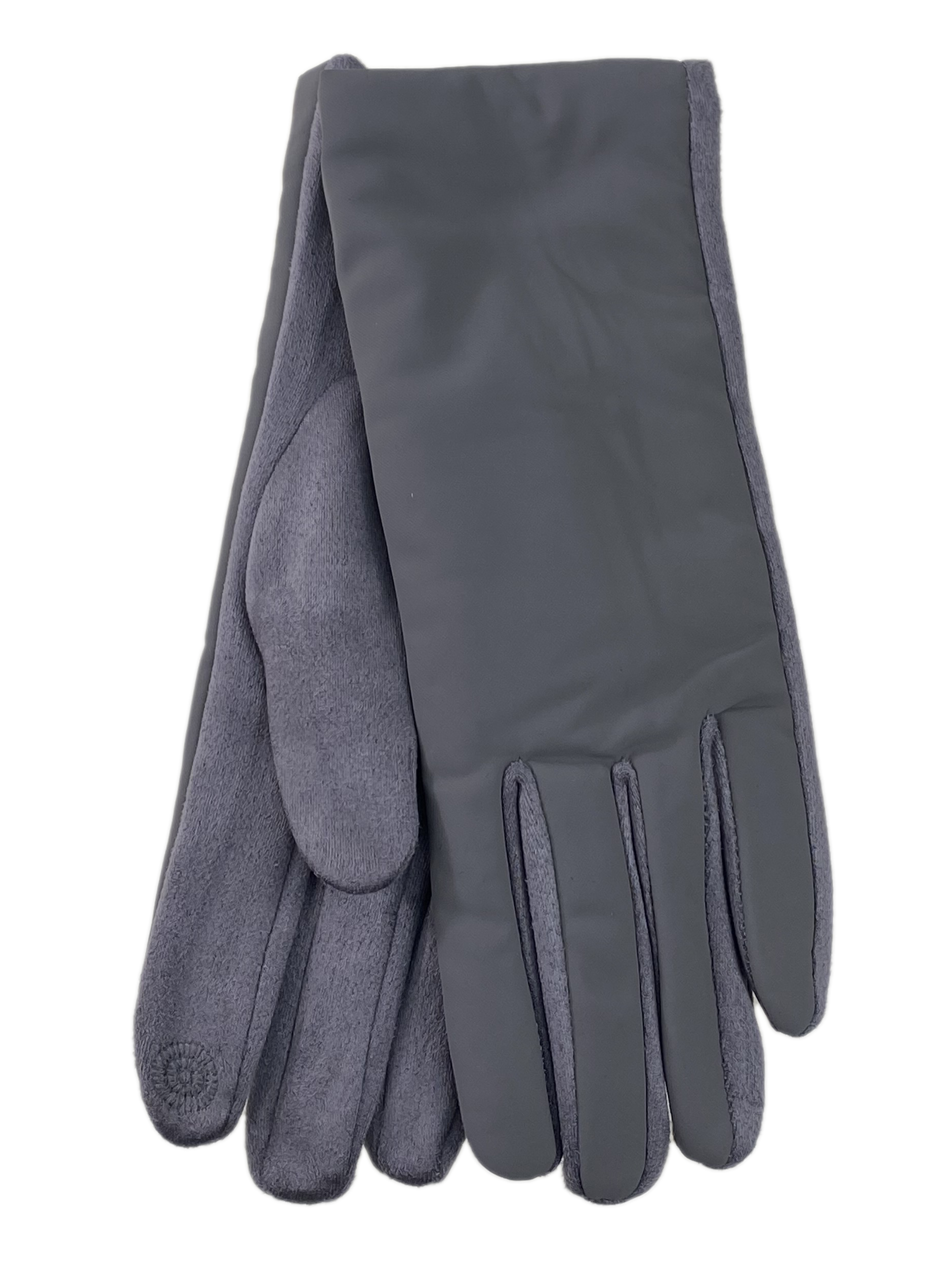 На фото 1 - Теплые женские перчатки, цвет светло серый
