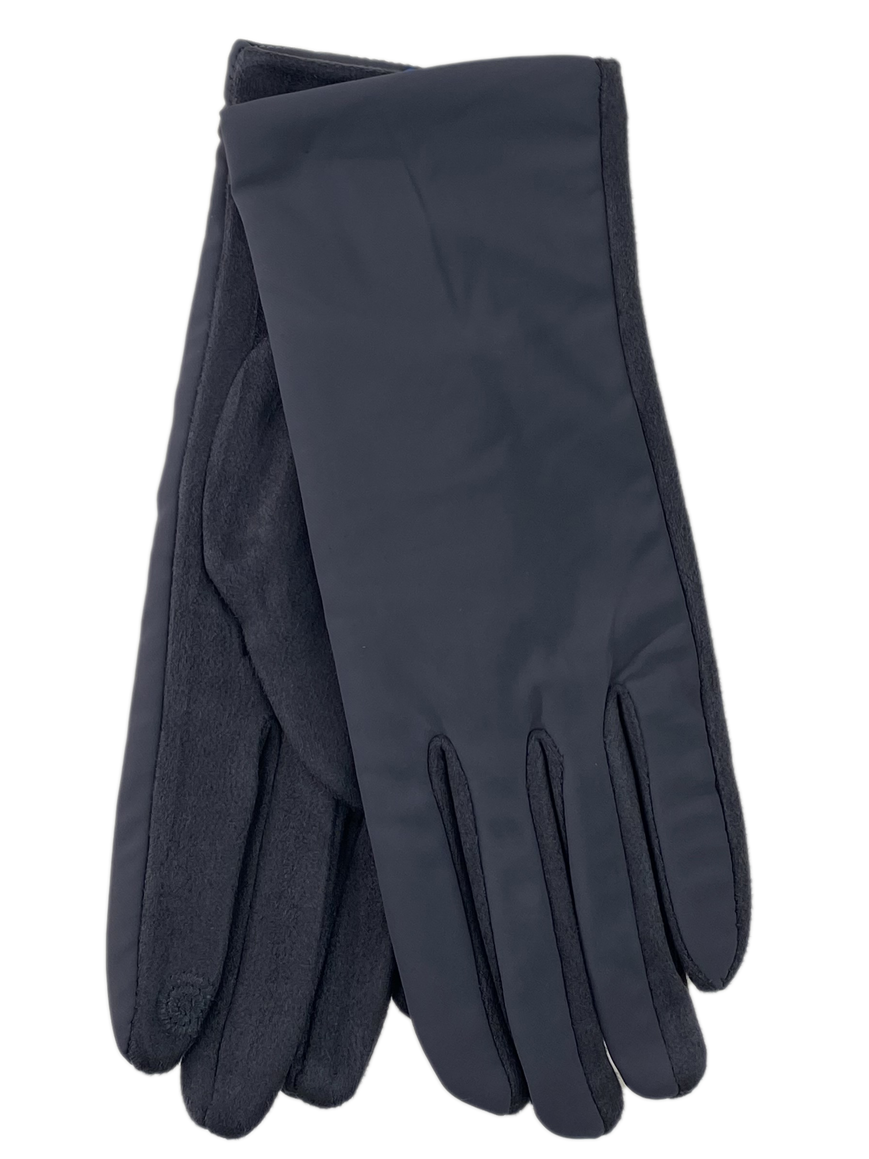 На фото 1 - Теплые женские перчатки, цвет темно серый
