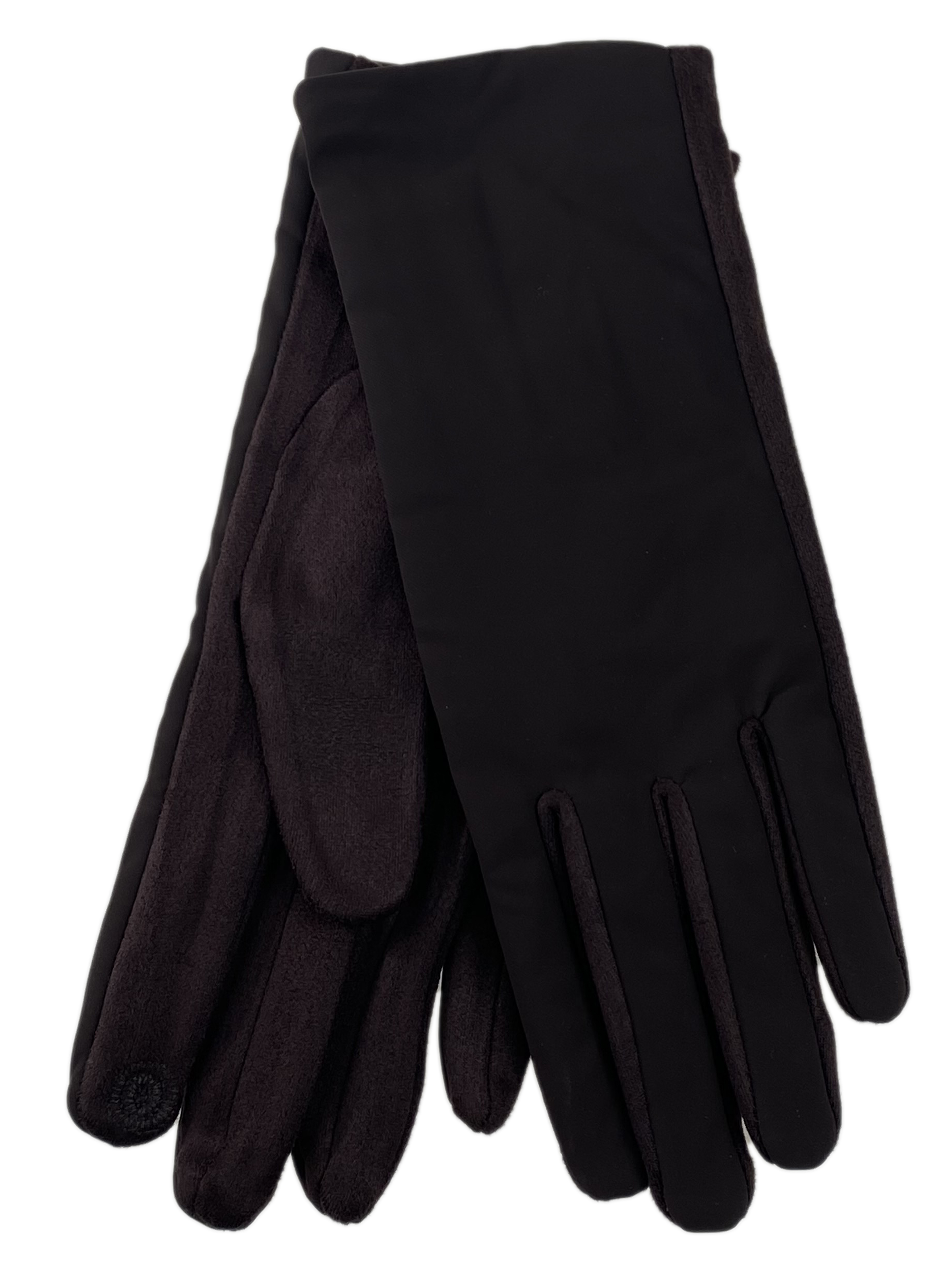 На фото 1 - Теплые женские перчатки, цвет шоколад