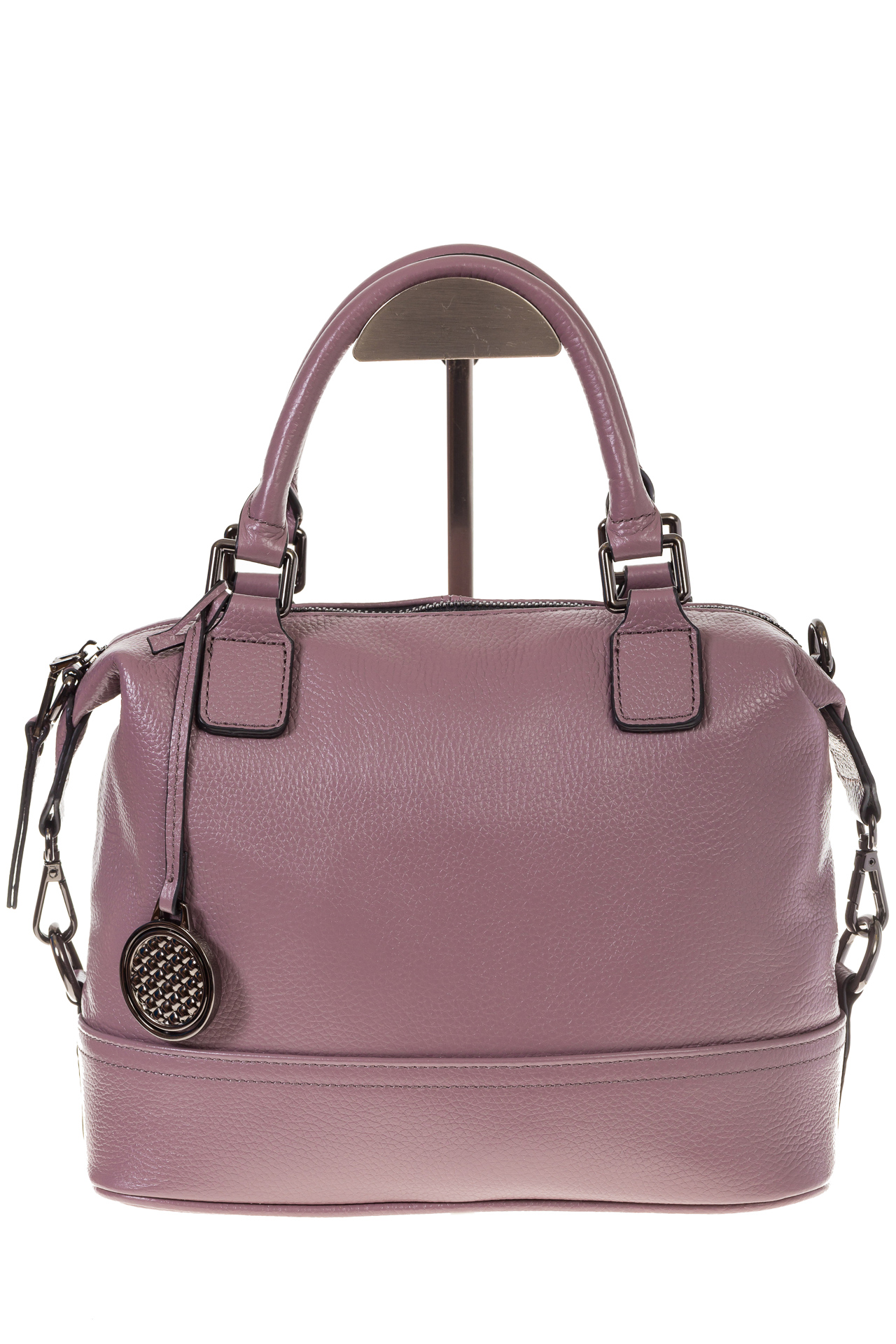 На фото 2 - Мягкая женская сумка из кожи розового цвета 3858AK