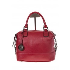 На фото 2 - Мягкая женская сумка из кожи красного цвета 3858AK