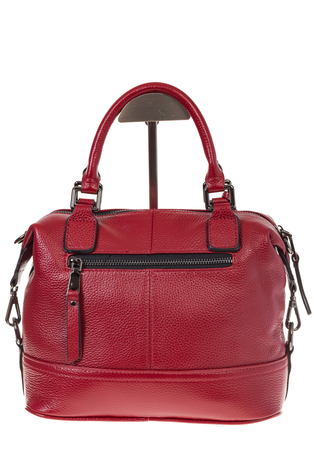 На фото 3 - Мягкая женская сумка из кожи красного цвета 3858AK