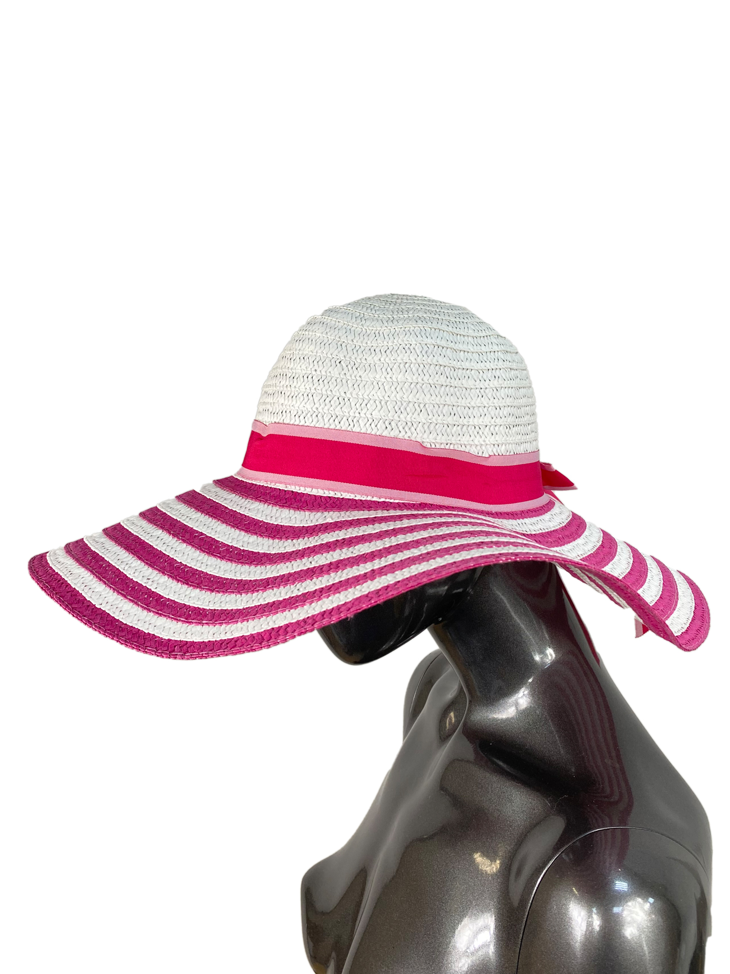 На фото 1 - Летняя женская соломенная шляпа, цвет розовый