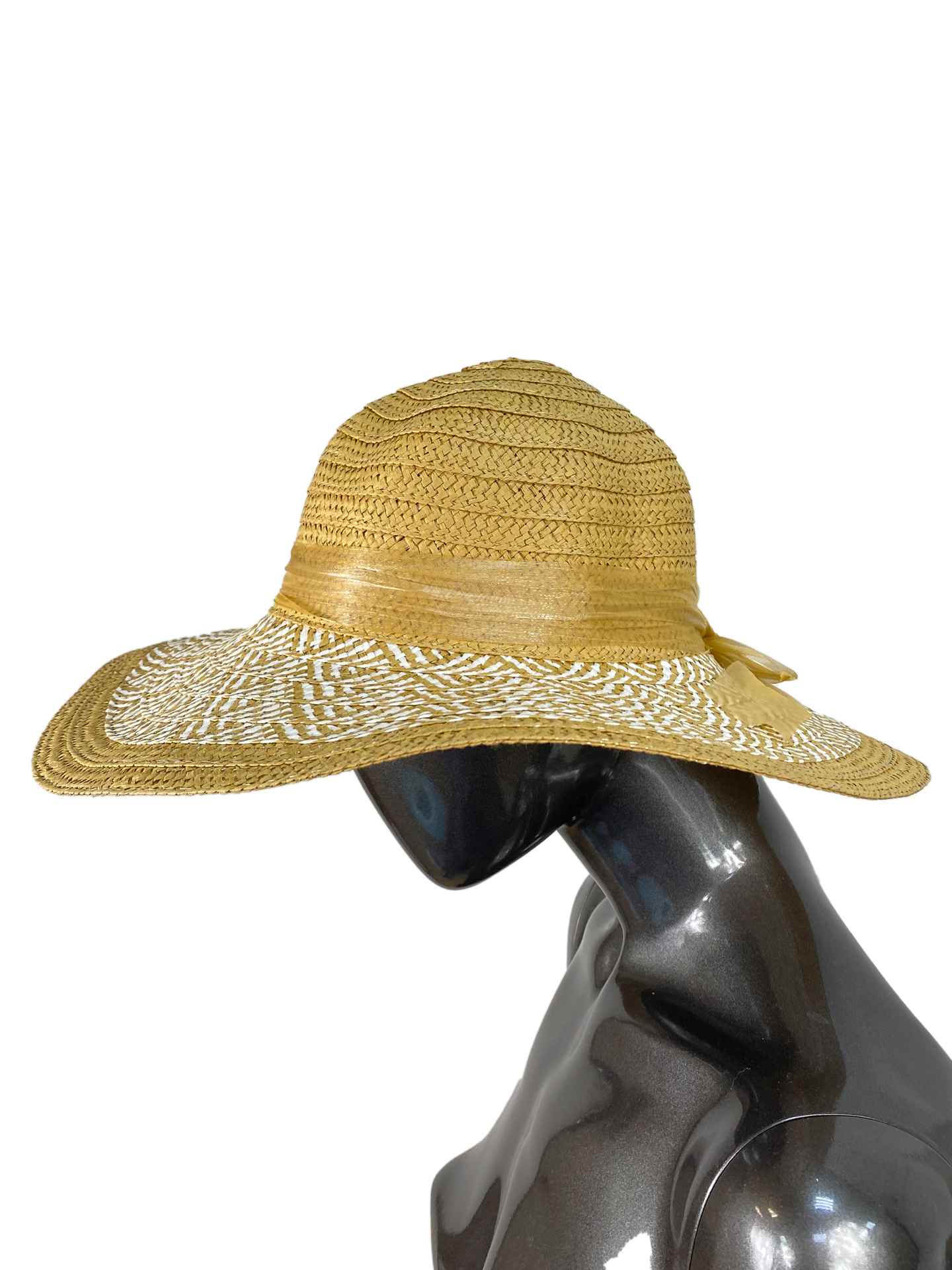 На фото 1 - Летняя женская соломенная шляпа, цвет коричневый