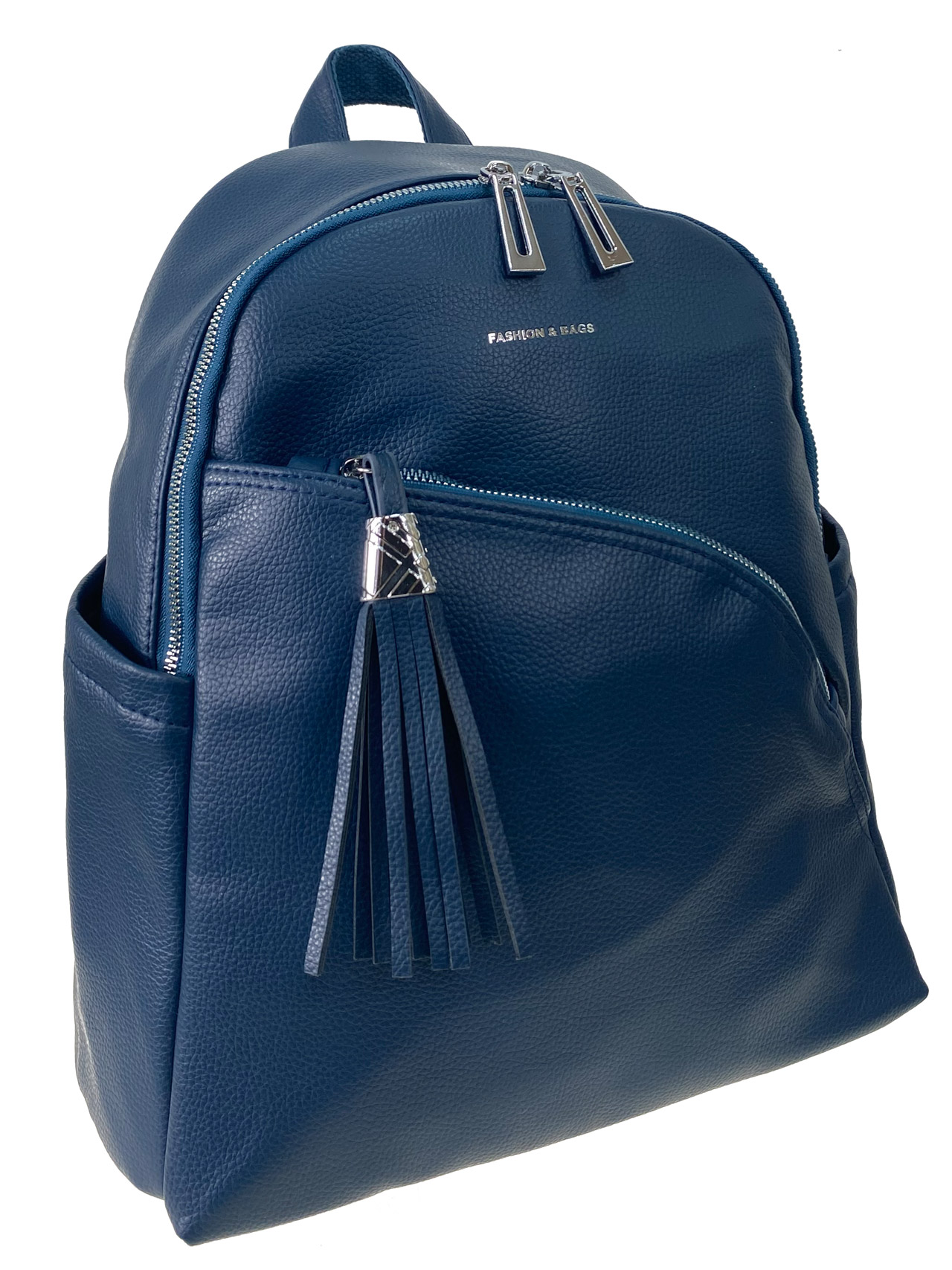 На фото 1 - Сумка-рюкзак из искусственной кожи, цвет  синий