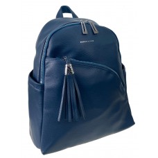 На фото 1 - Сумка-рюкзак из искусственной кожи, цвет  синий