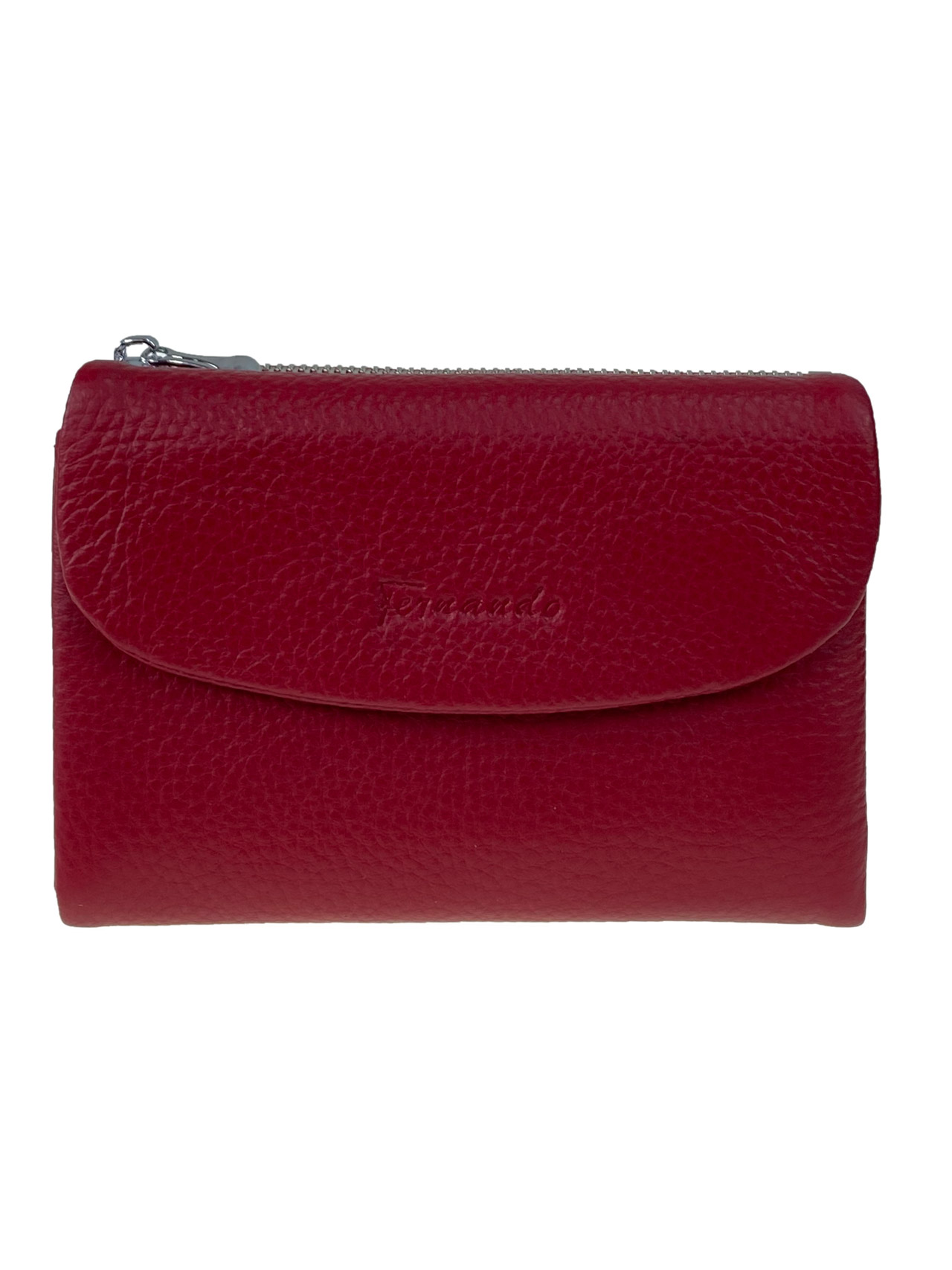 На фото 1 - Женский кошелек из фактурной натуральной кожи, цвет бордовый
