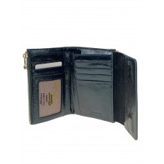 На фото 2 - Женский бумажник из кожи, цвет тёмно-зелёный