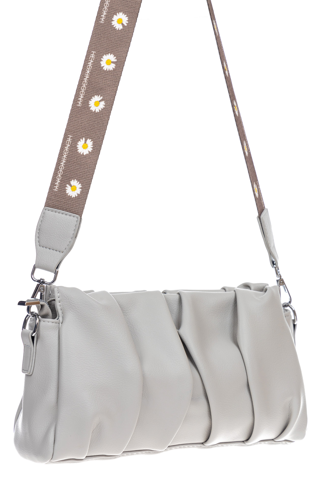 На фото 3 - Женская сумка из искусственной кожи, цвет светло серый