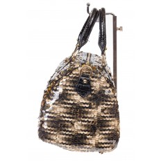 На фото 4 - Женская сумка с пайетками, цвет темный с золотым