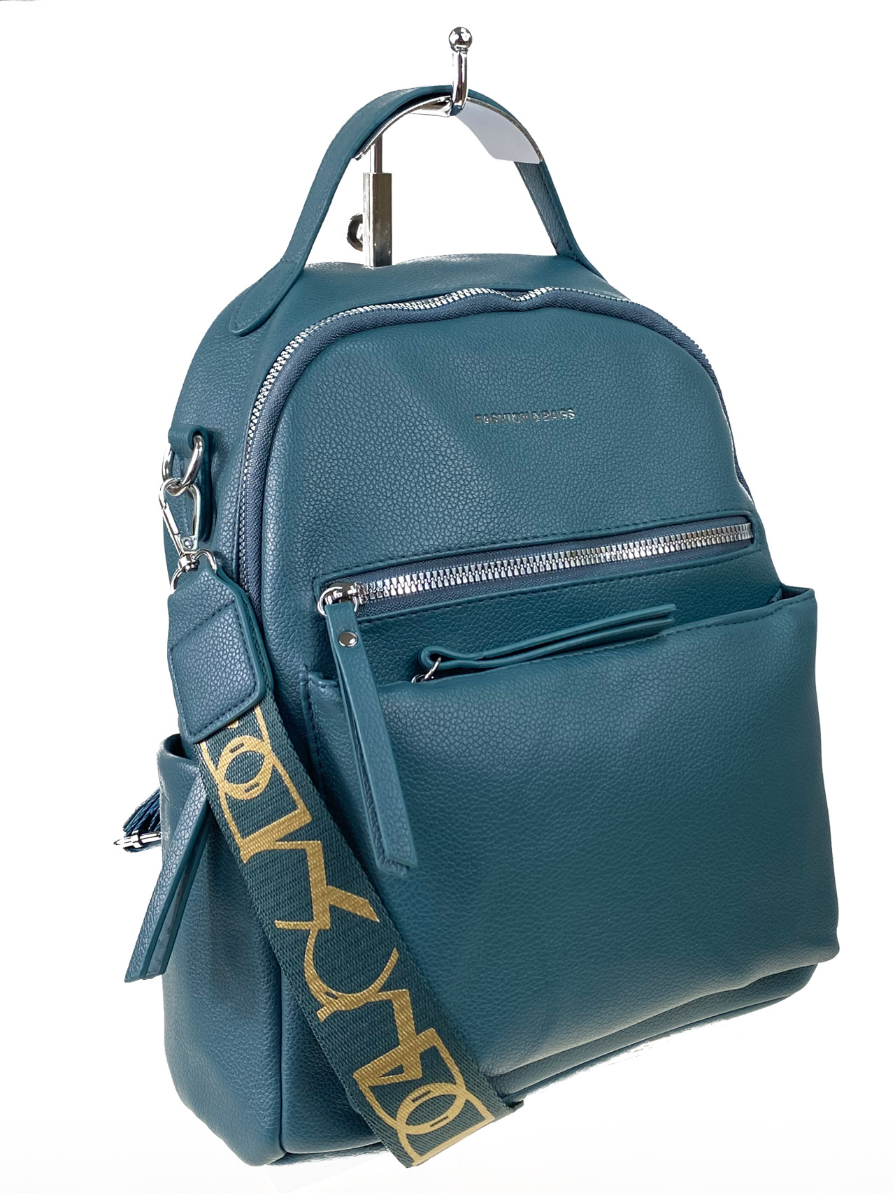 На фото 1 - Сумка-рюкзак из искусственной кожи, цвет синий