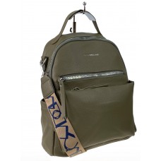 На фото 1 - Сумка-рюкзак из искусственной кожи, цвет  зеленый