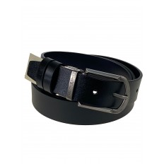 На фото 2 - Мужской ремень из натуральной кожи двусторонний, цвет синий/черный