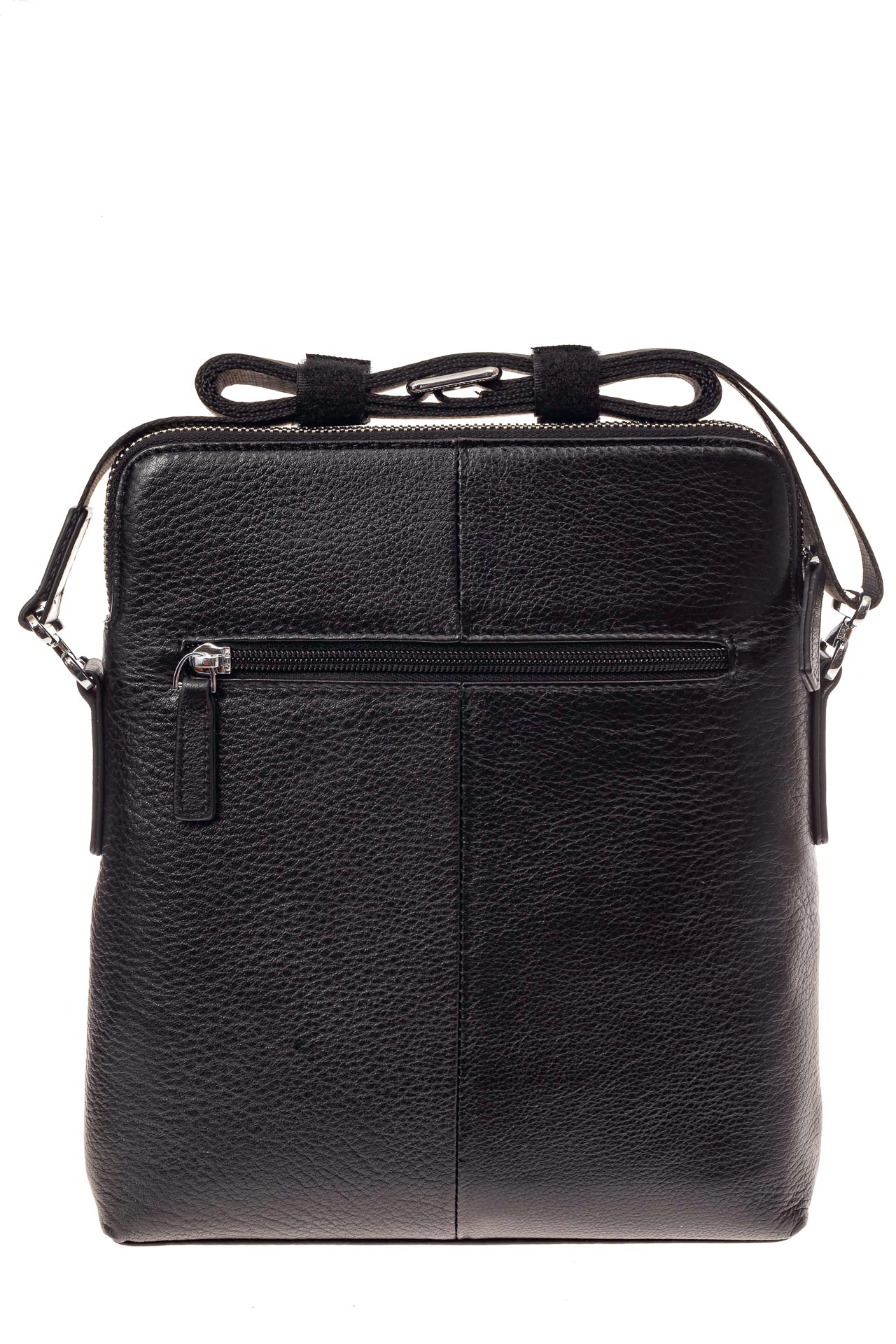 На фото 3 - Мужская сумка через плечо из натуральной кожи, цвет черный