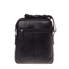 На фото 3 - Мужская сумка через плечо из натуральной кожи, цвет черный