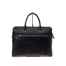 На фото 3 - Мужской кожаный портфель, цвет черный
