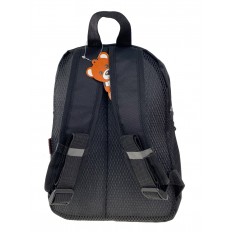 На фото 3 - Маленький детский рюкзачок с мультяшным принтом и кошельком, цвет чёрный