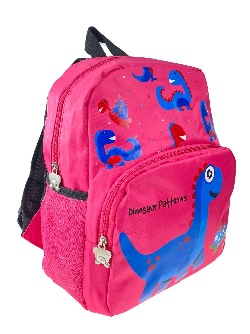 На фото 1 - Детский рюкзак с динозавриками, цвет фуксия