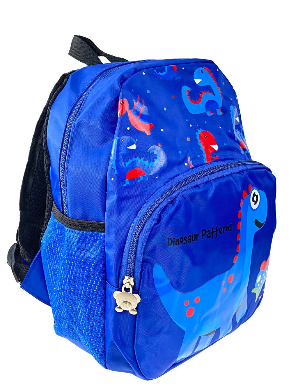 На фото 1 - Детский рюкзак с динозавриками, цвет синий