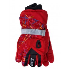 На фото 1 - Подростковые утепленные перчатки, цвет красный