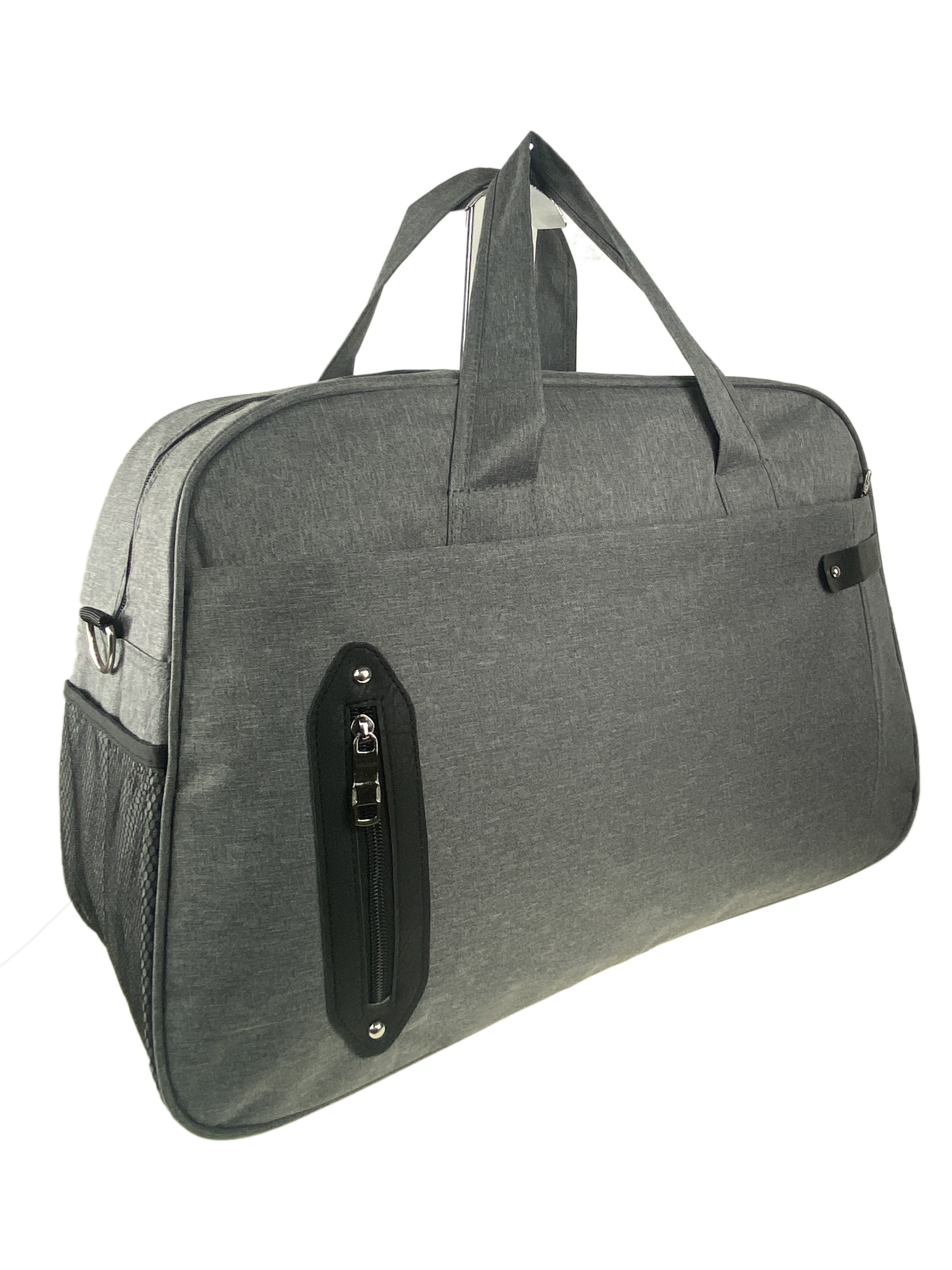 На фото 1 - Текстильная дорожная сумка, цвет серый
