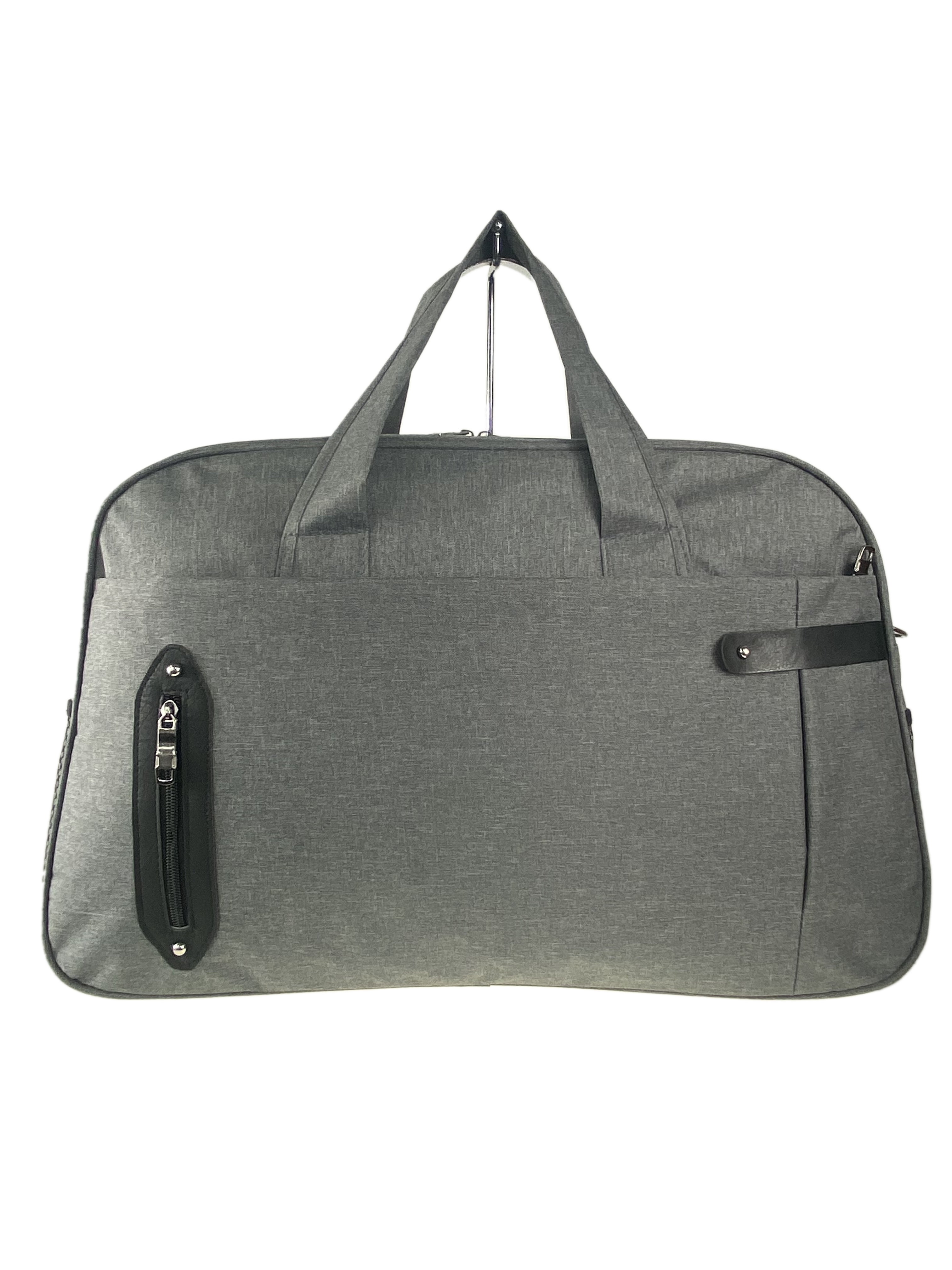 На фото 2 - Текстильная дорожная сумка, цвет серый
