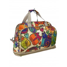 На фото 1 - Дорожная сумка из текстиля  с принтом, мультицвет