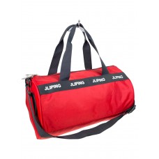 На фото 1 - Дорожная сумка из текстиля, цвет красный