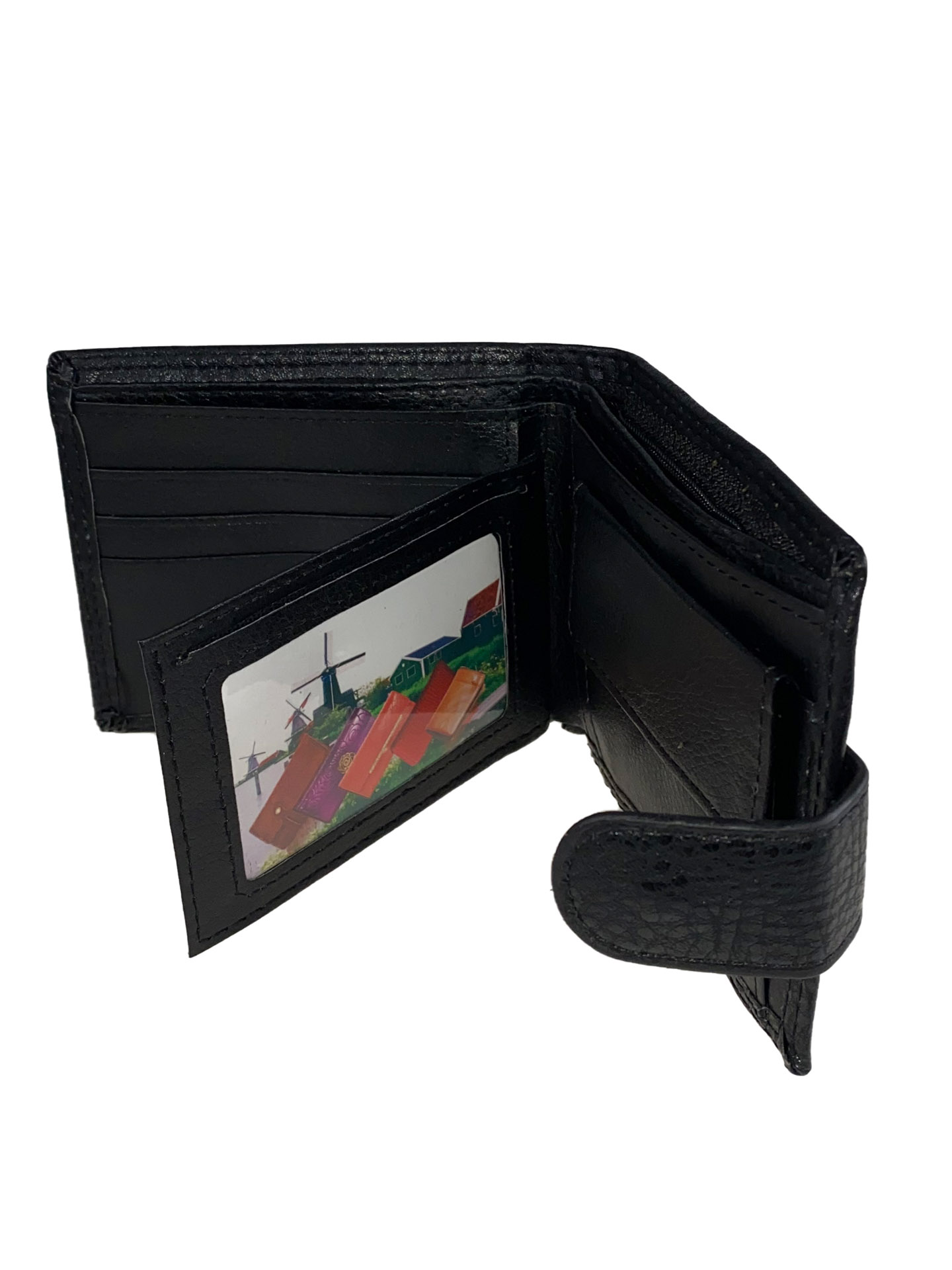 На фото 2 - Мужской кошелёк из искусственной кожи, цвет чёрный