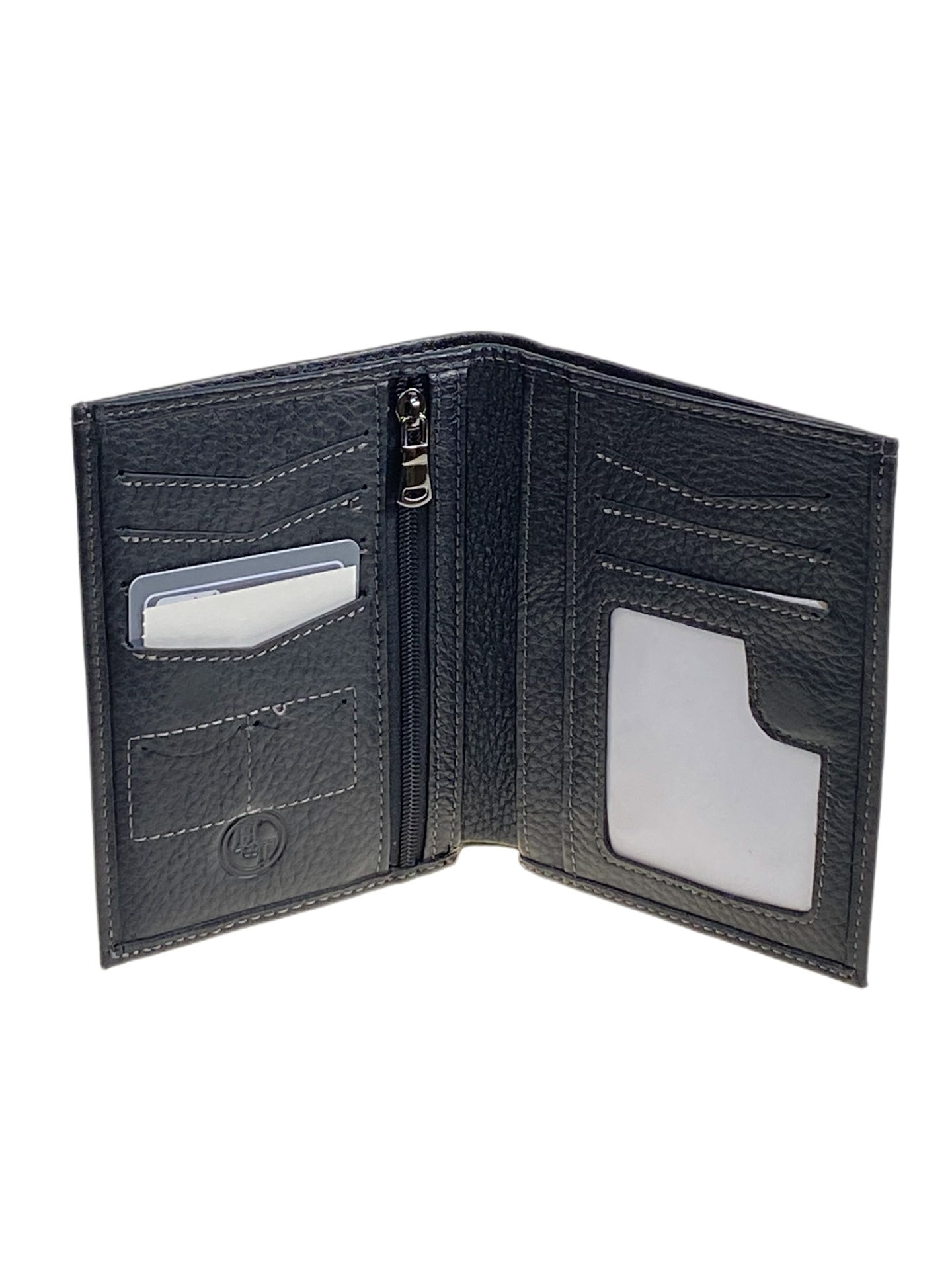 На фото 2 - Мужское  портмоне из натуральной кожи, цвет черный