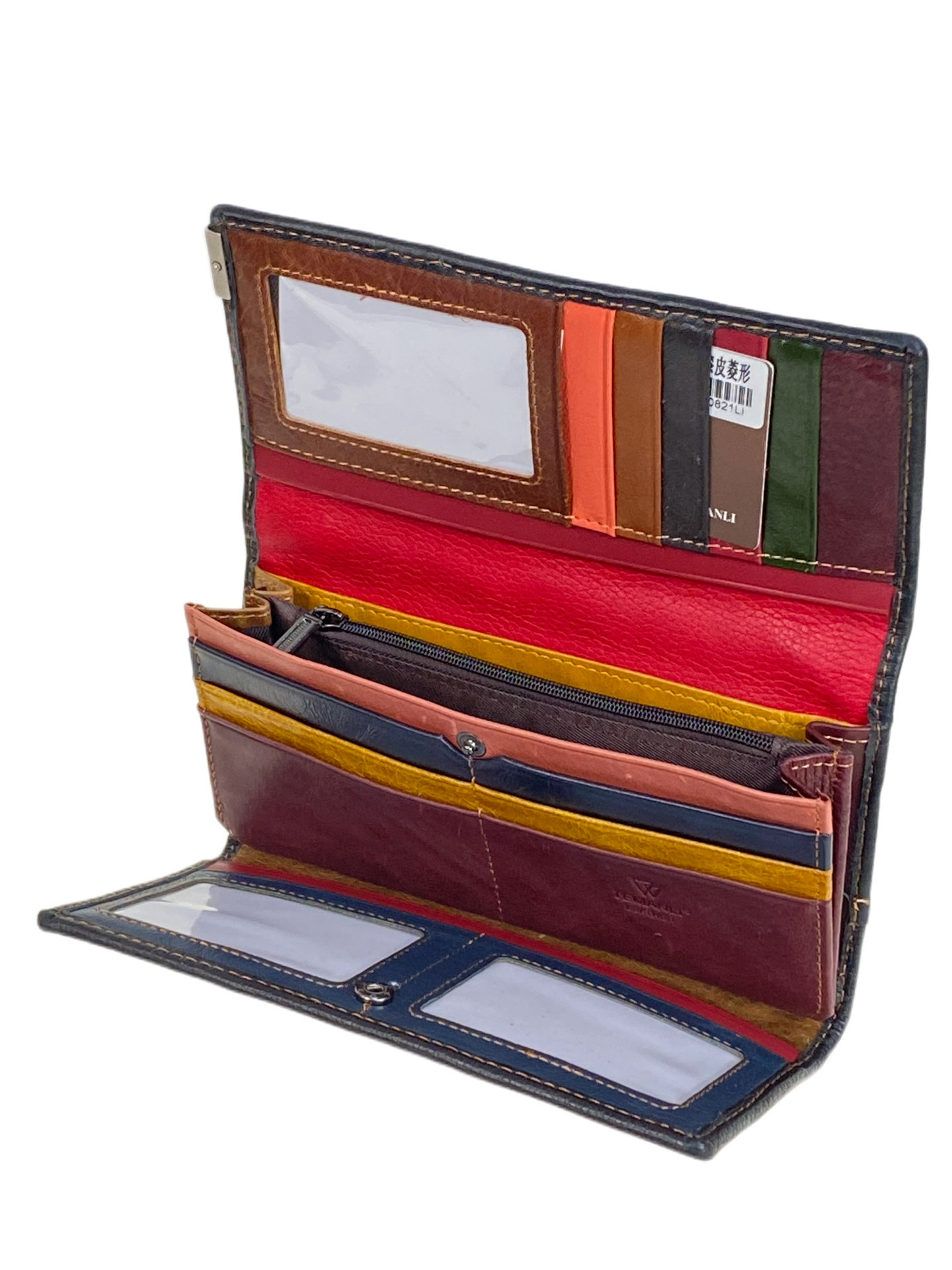 На фото 2 -  Женское портмоне из натуральной кожи мультицвет