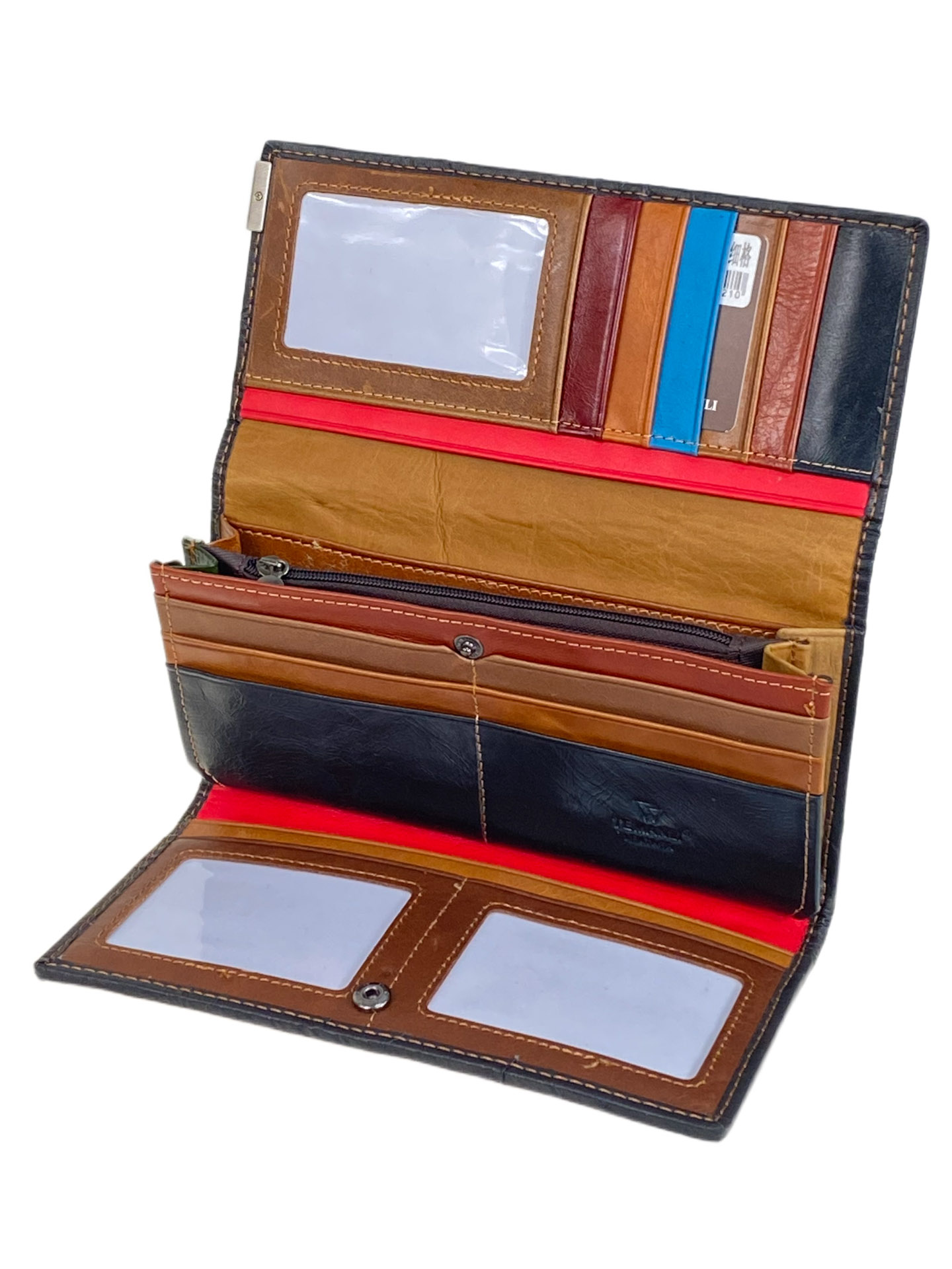 На фото 2 -  Женское портмоне из натуральной кожи мультицвет